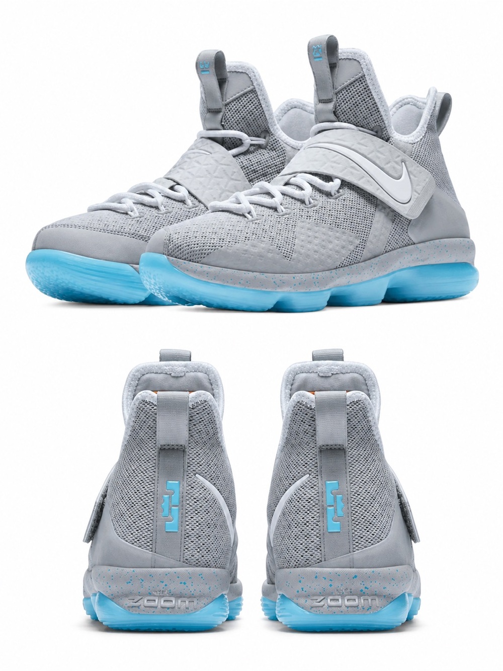 NIKE LEBRON SOLDIER 14 "MAG" SILVER/WHITE GLOW SZ US 9.5 - PRE-OWNED
